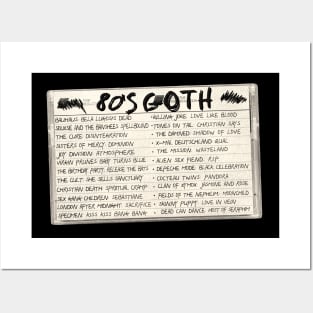 80's Goth Mix Tape Cassette Posters and Art